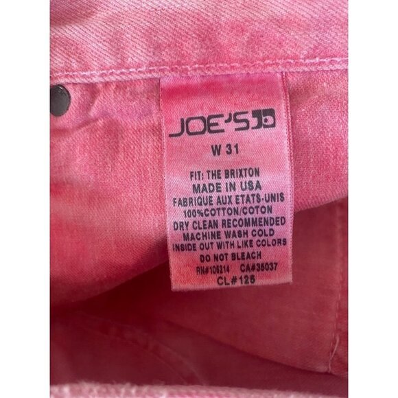 Joe's The Brixton Jeans Vintage Reserve 1971 Brick Nantucket Red Jeans 31 NEW - Picture 7 of 11